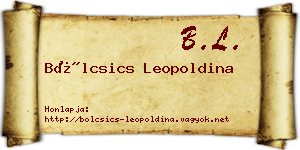 Bölcsics Leopoldina névjegykártya